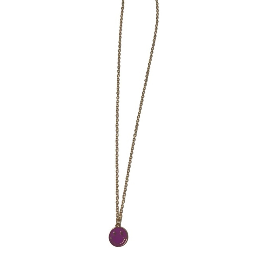 Purple and gold smiley face necklace - Picture 2 of 3